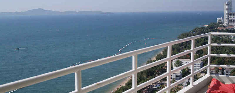 Arcadie Pattaya location appartement, la mer vue du balcon, mieux que l'hôtel